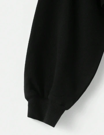 Hanorac Shein Kids, mustar/negru Negru