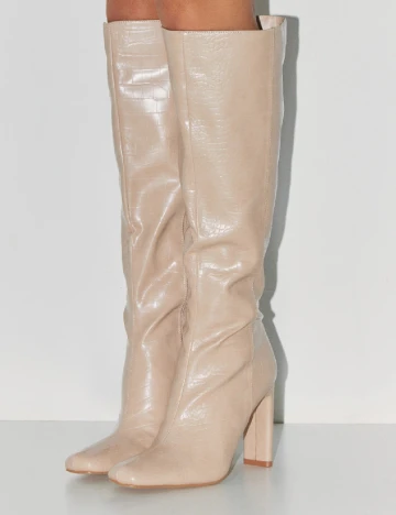 Cizme PrettyLittleThing, crem Crem