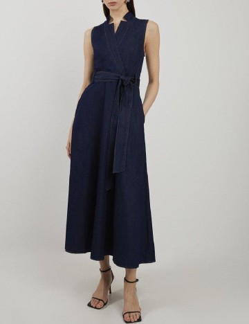 
						Rochie lunga Karen Millen, albastru