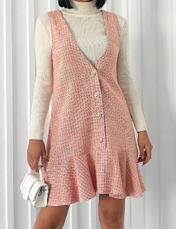 Rochie scurta SHEIN, alb/portocaliu