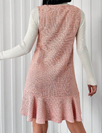 Rochie scurta SHEIN, alb/portocaliu