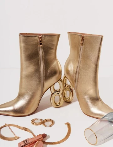 Botine PrettyLittleThing, auriu Galben