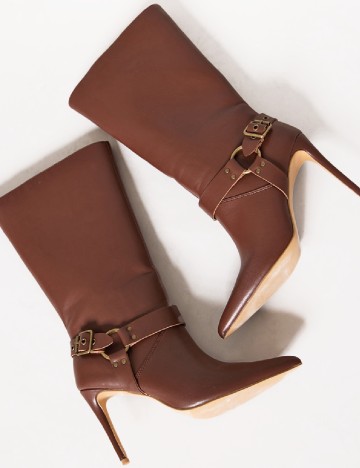 Cizme PrettyLittleThing, maro