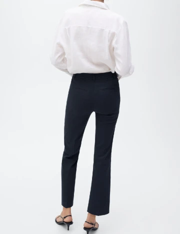 Pantaloni Mango, bleumarin Albastru