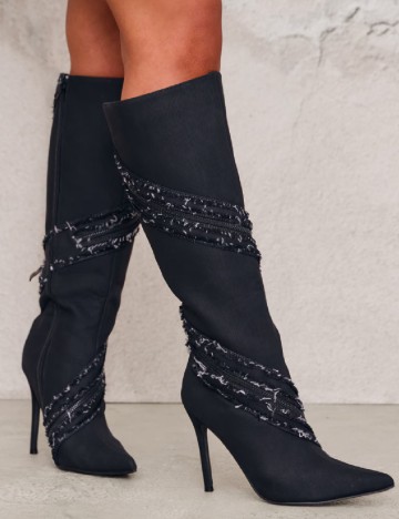 
						Cizme PrettyLittleThing, negru