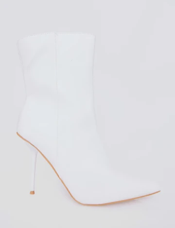Botine PrettyLittleThing, alb Alb