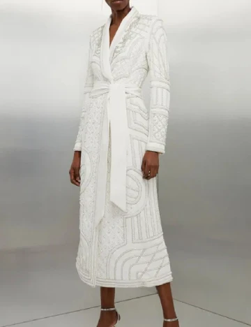 Rochie medie Karen Millen, alb Alb