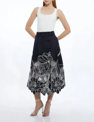 Fusta Karen Millen, bleumarin