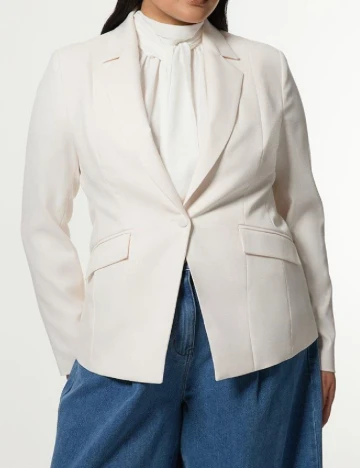 Sacou Karen Millen Plus Size, ecru Alb