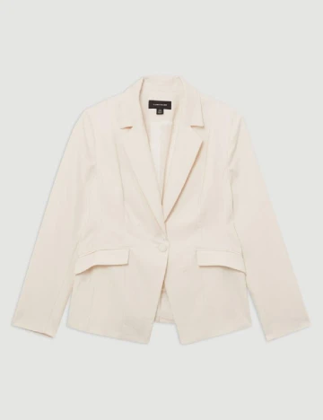 Sacou Karen Millen Plus Size, ecru Alb