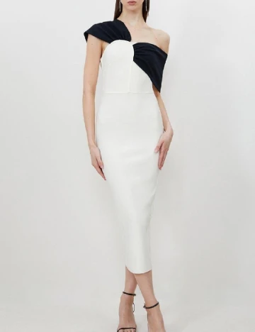 Rochie medie Karen Millen, ecru Alb