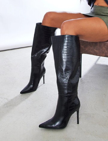 
						Cizme PrettyLittleThing, negru