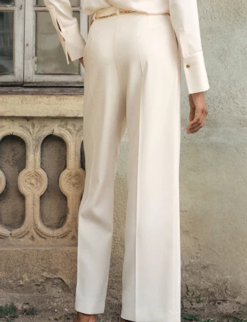 Pantaloni Mango, crem