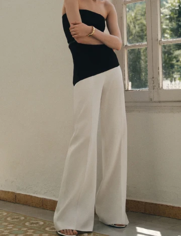 Pantaloni Mango, alb