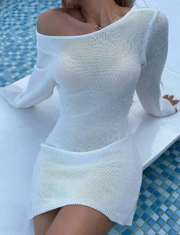 Rochie de plaja SHEIN, alb Alb