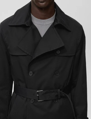 Trench Mango, negru Negru