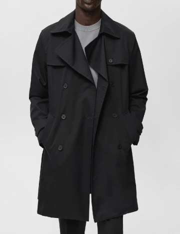 Trench Mango, negru Negru