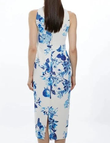 Rochie medie Karen Millen, alb/albastru Alb