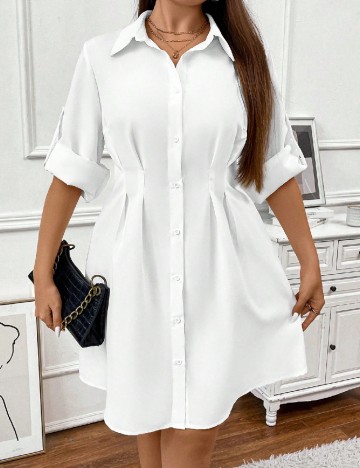 
						Rochie scurta SHEIN CURVE, alb