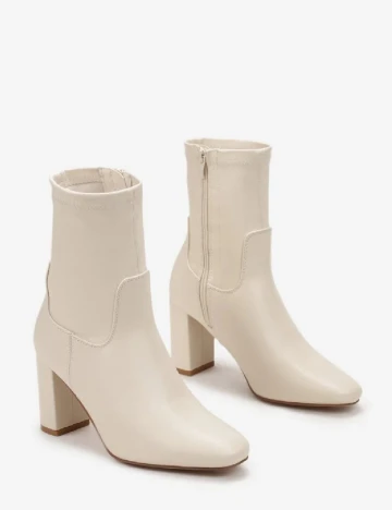 Botine PrettyLittleThing, crem Crem