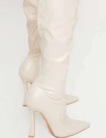 Cizme PrettyLittleThing, crem Crem