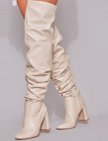 
						Cizme PrettyLittleThing, crem