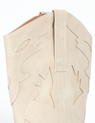 Cizme PrettyLittleThing, crem