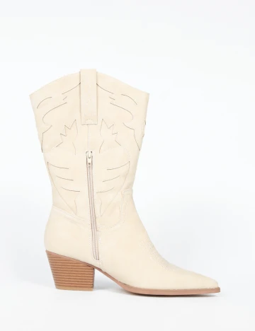 Cizme PrettyLittleThing, crem Crem