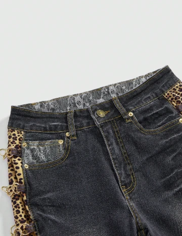 Blugi Romwe, negru Negru