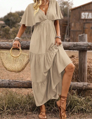 Rochie lunga SHEIN, crem Crem