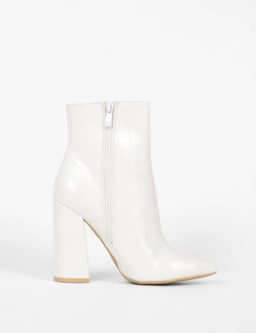Botine PrettyLittleThing, alb Alb