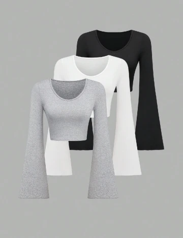 Set topuri 3 bucati SHEIN, mix culori Mix culori