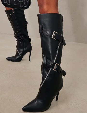 
						Cizme PrettyLittleThing, negru