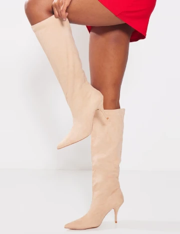 Cizme PrettyLittleThing, crem Crem