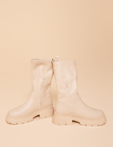 Cizme PrettyLittleThing, crem