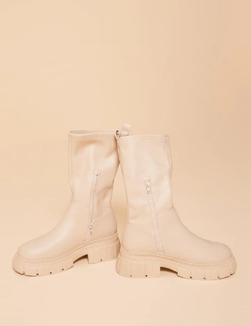 Cizme PrettyLittleThing, crem Crem