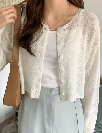 
						Cardigan Dazy, ecru