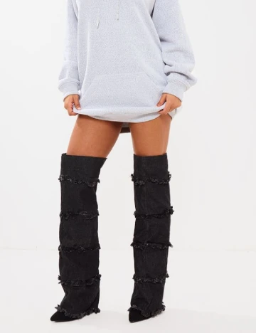 Cizme PrettyLittleThing, negru