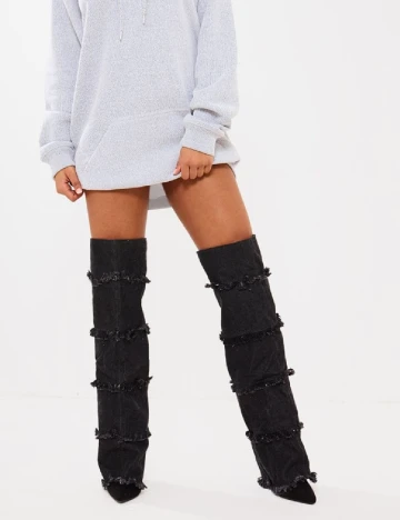 Cizme PrettyLittleThing, negru