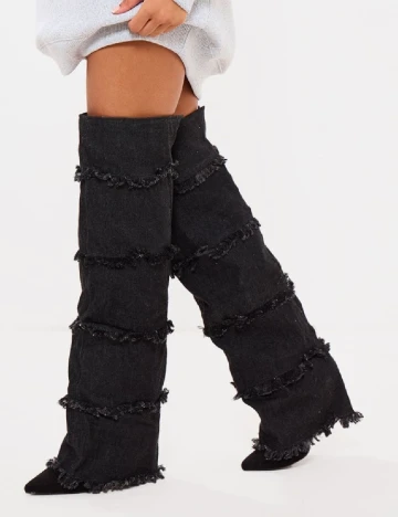 Cizme PrettyLittleThing, negru