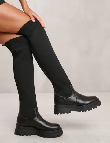 Cizme PrettyLittleThing, negru Negru