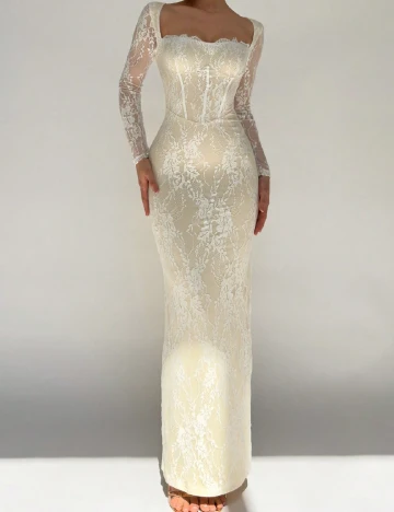 Rochie lunga SHEIN, galben/alb Galben