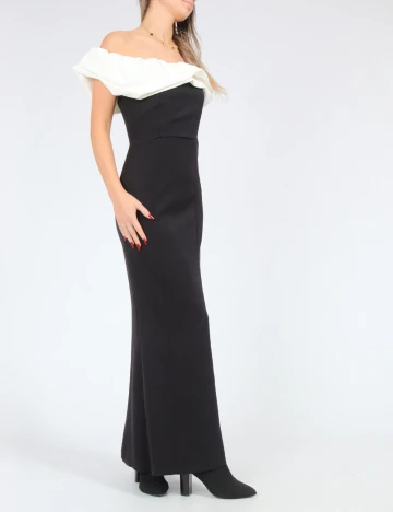 Rochie lunga SHEIN, negru/alb