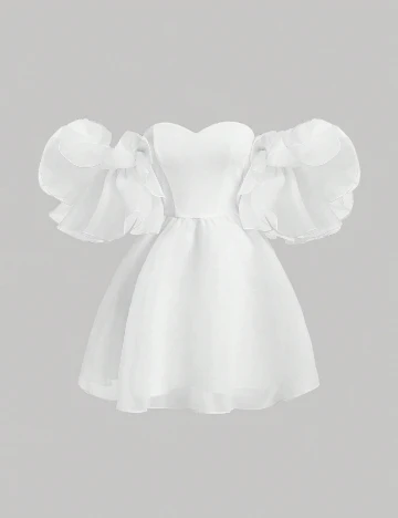 Rochie scurta SHEIN, alb Alb