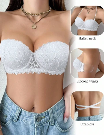 Sutien SHEIN, alb Alb