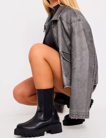 Ghete PrettyLittleThing, negru Negru