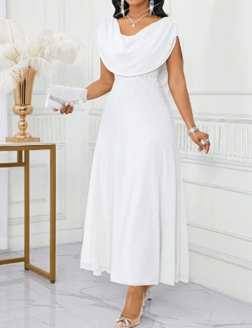 Rochie lunga SHEIN, alb Alb