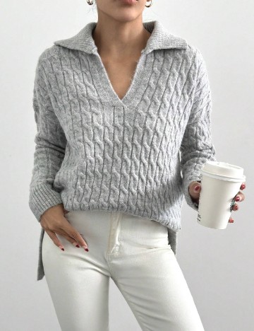 
						Pulover Oversize SHEIN, gri
