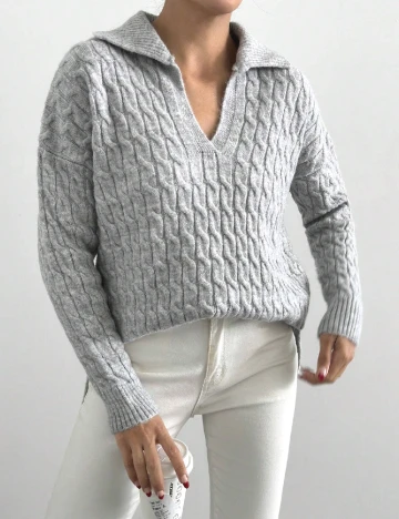 Pulover Oversize SHEIN, gri Gri