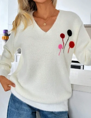 Pulover SHEIN, alb Alb